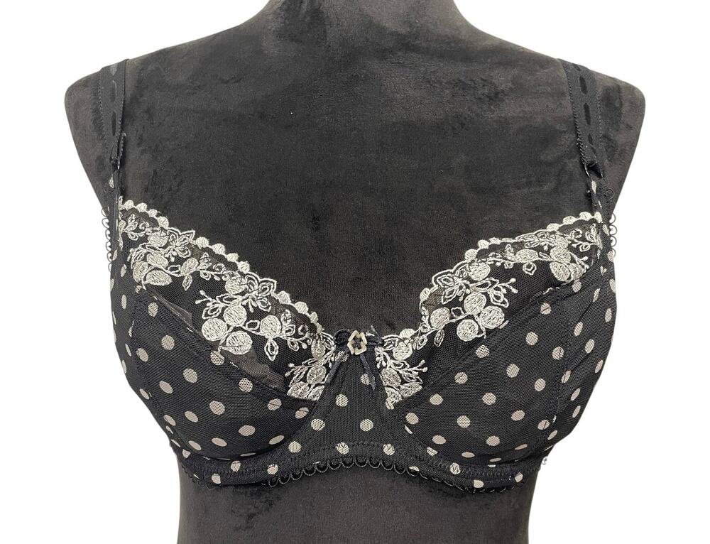 EUC – Felina Lace & Polka Dot Underwire Black Bra
